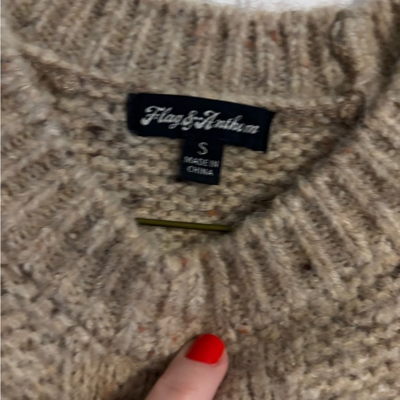 Flag and Anthem Sweater. Worn once. Love it- just color washes me out. - Picture 3 of 3